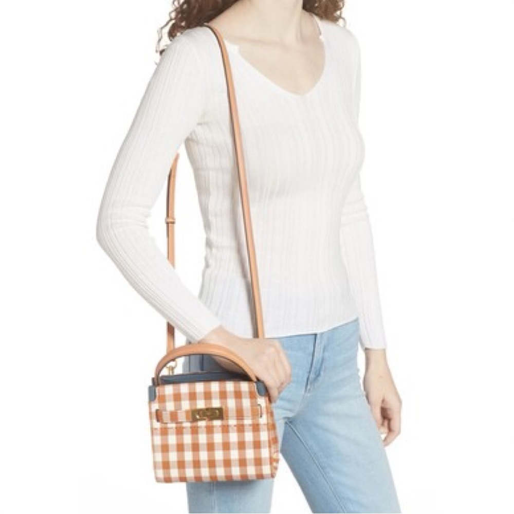 Tory Burch Petite Lee Radziwill Gingham
Double Shoulder Bag